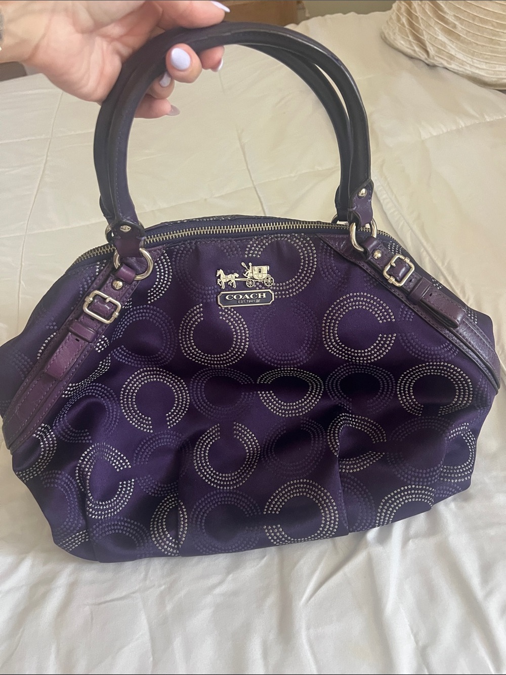 Coach Purple Signature Dome Satchel